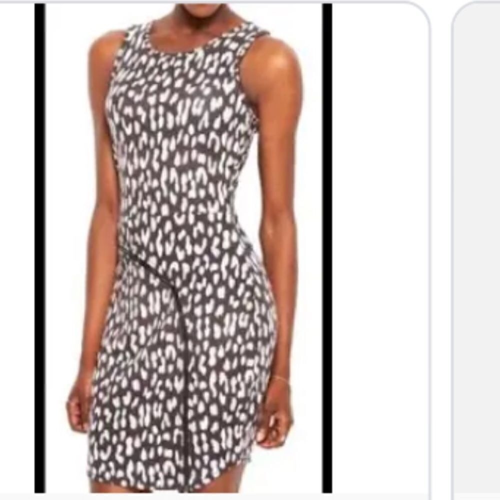 RACHEL Rachel Roy At Ease Animal Print Sleeveless Zipper Dress- Gray/Combo